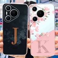 Huawei Pura 70 / 70 Pro / 70 Pro+ 2024 Fashion Flower Fog Initial Letter Phone Casing Pura70 70Pro 7