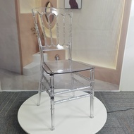 Plastic Bamboo Chair Wedding Banquet Crystal Chair Acrylic Chair PC Plastic casual Backrest Chair Ho