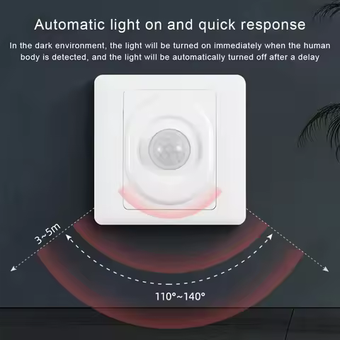PIR Motion Sensor Body Sensor Switch PIR Infrared 86 Type 110V 220V Recessed Lamp Bulb Body Inductio