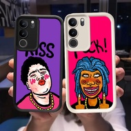 Q-61 KiSS Black white Case for VIVO IQOO Z9 Y200 U5X T3 Y300 Y19S Pro Lite 5G