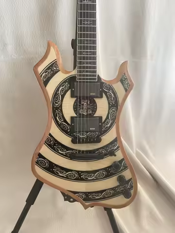 Special Shape Zakk Wylde Electric Guitar Mahogany Body Black Hardware Yellow