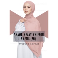 SHAWL KEKNIS 2 METER BASIC WIDE LONG SHAWL HEAVY CHIFFON (2M)