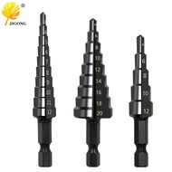 3-12 4-12 4-20 Hex Shank Nitride Black Straight Groove Step Drill Set High Speed Steel Pagoda Drill 