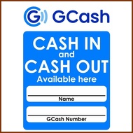 ◃ ◰ GCash Cash out / Cash In Sign - A4 Laminated