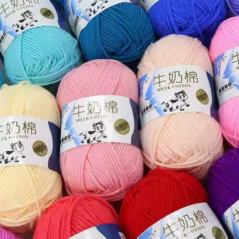 Color 5Strands Crochet Yarn For Knitting Milk Cotton Yarn Soft Warm Knitted Line Thread Handmade Nee