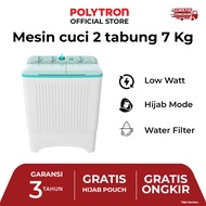 POLYTRON Mesin Cuci 2 Tabung 7 Kg Primadona Giant Series Hijab PWM 7076G