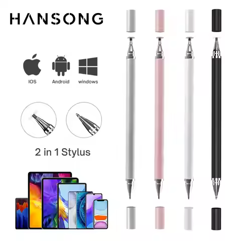 2 in 1 Stylus Pen for iPad Universal Touch Screen High Sensitive Disc Tip Pen Stylus For iPad Samsun