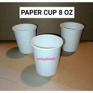 PUTIH Contents Of 50 Plain 8oz PAPER Cups/240Ml PAPER Cups/White Plain Cups