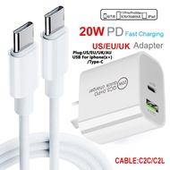 [KOLT Digital] PD 20W USB Type C Charger สำหรับ iPhone 13 12 Pro Max Mini Quick Charge 3.0 QC USB C Fast Charging Travel Wall สำหรับ Xiaomi Samsung