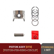 MESIN PISTON ASSY STD GENSET ET1500 1000WATT 1500WATT COMPLETE SEHER GENSET ENGINE ET1500 4-STROKE 1