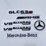 3D ABS Black For Mercedes Benz GLC63S AMG X253 Car Logo GLC63 Emblem AMG Rear Letters Fender Side Ba