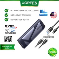 UGREEN M.2 NVMe PCIe SATA SSD Enclosure M & B Key 10Gbps USB 3.2 Gen 2 Solid State Drive Windows Mac