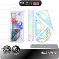 Deli 2-Color Gradient Ruler with Durable UV Ink for Accurate Measurement EH652