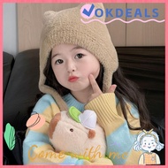 OKDEALS Plush Hat, Ear Protection Cold-proof Children Winter Hat, Warm Bear Ears Cartoon Thickened B