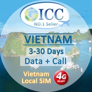 ICC_Vietnam 3-8 Days Data + Call* SIM Card (Local Vietnam number*)