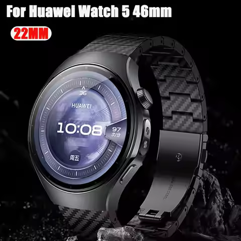22mm Carbon Fiber Band For Huawei Watch 5 46mm/GT5 Pro 4 3 2 Bracelet For Honor Watch GS 4/GS 3/GS 3