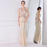 Evening dress womens new banquet Sequin fishtail prom party dress long gown formal birthday dress we