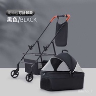 🐘Pet Stroller Portable Foldable out Trolley Small Pet Cart Dog Stroller Detachable Cabas Car