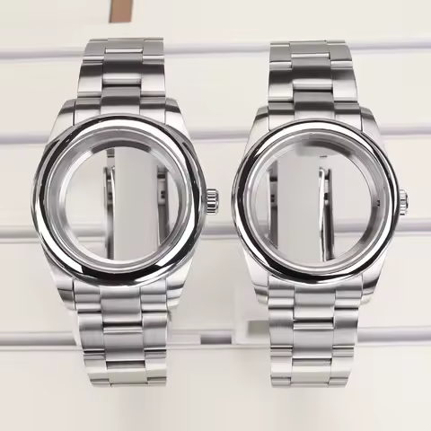 36mm/39mm Watch Case Polished/Brushed Silver Sapphire Glass For NH35 NH36 Mingzhu DG2813 3804 Miyota