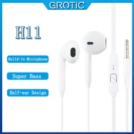 GROTIC Headset Earphone H11 In Ear 3.5mm Plug Macaron Headphone