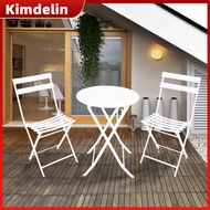 KIMDELIN Luxury Bistro Set 3 Pieces Heavy-Duty Folding Garden Table And Chairs Outdoor Patio Balcony