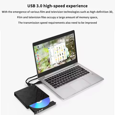 TypeC+USB 3.0 External Blu-ray Drive CD24X High-speed Drive Tools And Burning Writer Adapter Dvd CD 