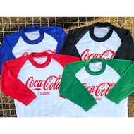 Vintage T-Shirt With Thin Fabric 3-Quarter Sleeves Can Be Worn By Both Men And Women/Coke.