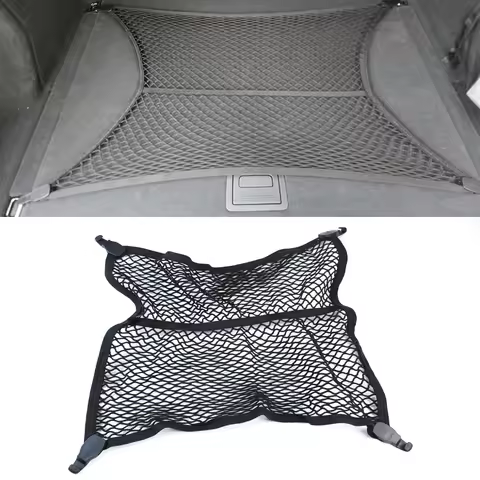 Car Trunk Mesh Cargo Luggage Net Satin Black Genuine For Audi A4 B5 B6 B8 A6 C5 C6 A3 A5 A7 A8 Q2 Q3