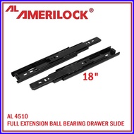AMERILOCK Drawer Guide / Drawer Slide Ball Bearing type Black (per pair)