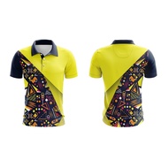 Prints Geometry Vibrant Yellow Black kuning hitam baju jersey