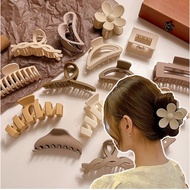 【Length 10~11cm】鲨鱼夹发夹 Rambut Korean Hair Clips for Women Milk Coffee Color Acrylic Shark Clip Temper