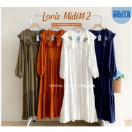 Midi dress putih/ midi dress/ midi kringkel/ gamis putih/ gamis bordir