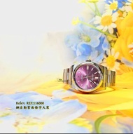 Rolex 鋼自動紫面條字大裝 Oyster Perpetual 116000