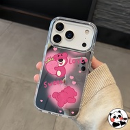 Cute Love Strawberry Bear Mirror Phone Case For OPPO A6 GT A5 A5X A5i A2M A3X A3 A3i Plus A2X A2 A1X