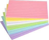 Index Cards 4"x6"Colored, Ruled Index Cards, Ruled Lined Index Note Cards, Assorted Colors, 4x6 Flas