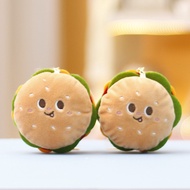 Plush Toy Burger Doll Cute Claw Machine Plushie Girls Gift Bag Keychain Small Pendant XF8E