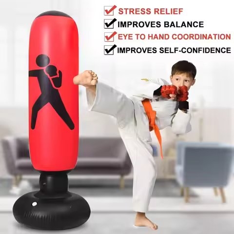 155cm Boxing Punching Bag Sandbag Standing Home Sandbag Non-Tipping Punching Target Hanging Adult Ch