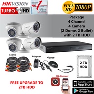 Hikvision CCTV Package / 4 Camera - 4 Channel / 2mp (1080p) / 1TB HDD / 2 TB HDD Security Camera