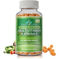 All Natural Multivitamins & Minerals + B Complex + Calcium + Magnesium + Zinc, 100% Vegan Sourced Wh