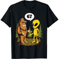 67 Funny Six Seven Gen Alpha Slang Bigfoot Adult T-Shirt Unisex Tee