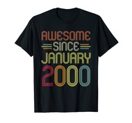 23rd Birthday Gifts Awesome Since January 2000 23 Years Old T-Shirt