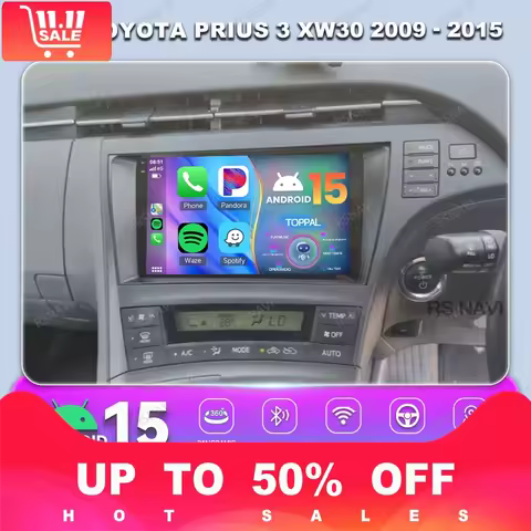 Android 15 Car Radio For Toyota Prius 3 XW30 2009 - 2015 4G LTE Multimedia Viedo Player Stereo Navig