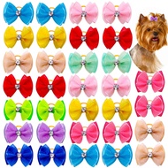 10pcs Riben Anjing Berlian Aksesori Rambut Anjing Kecil Riben Kucing Aksesori Dandanan Anjing Produk