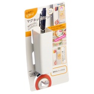 INOMATA Magnetic Pen Holder (3.5x4.8x13.2cm) for Door Fridge Multi-Purpose Storage Organizer White