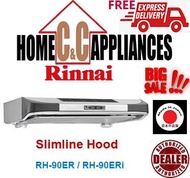 RINNAI RH-90ER / RH-90ERi Slimline Hood  Stainless Steel and Metallic Silver Finishing / FREE Delivery / Authorized dealer /