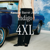 chuuchop(XS-2XL) Kendall Barrel Jeans กางเกงยีนส์ขายาวทรงบอลลูน ป้ายหนังกลับ(C8417)