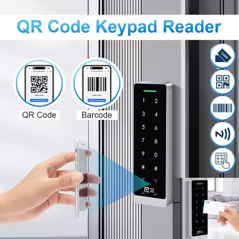 Leshine 125KHz QR Code Reader Access Control Touch Keypad Wiegand RS485 EM MF Card PIN Bar Code NFC 
