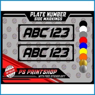 [OSPNT] Multicab,  Plate Number Side Marking Sticker Decals Durable and High Quality