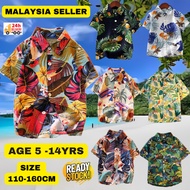 (5yrs - 14yrs) Baju Hawaii Budak Beach Shirt Hawaii Style T-Shirts Short Sleeves Kids