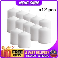 12piece Mini Pure White Pillar Candle 3x3cm Hand Poured Round Premium Pillar Candle